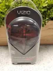 Pack of 2 Vizio Theater 3D Black Glasses w/ Microfiber Bags - New Sealed