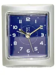 CFT :BRUSHED SILVER METAL CASE ELEGANT STYLE BEDSIDE ALARM CLOCK, MADE IN TIWAN