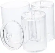 iplusmile Cotton Pad Storage Tube Cotton Swab Dispenser 3 Compartment Box Acrylic Cover for Home Hotel