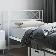 Bed Headboard, Beds Head Frame Metal Headboard White 107 cm King Single