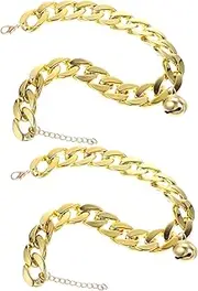 JOINPAYA 2pcs Decorative Pet Golden Chain Collar Bell Stylish Dog Necklace for Dogs Comfortable All-Day Wear and Safe Accessory