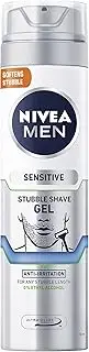 NIVEA MEN Sensitive Stubble Shave Gel 200ml | With Chamomile | Shaving Gel for Sensitive Skin | Soothing Formula | Anti-Irritation | Extra Close Shave | No Burning or Dryness