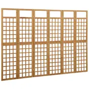 6 Panel Room Divider Privacy Screen Partition Trellis Wooden Folding Outdoor