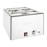 Apuro Bain-Marie with Pans 2x1/3 & 2x1/6 Pans 150mm Deep Inc Lids - Portable ...