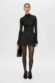 Siphon Sheer Long Sleeve Top in Black - CAMILLA AND MARC® C&M