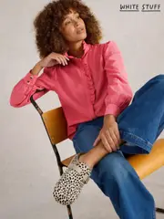 White Stuff Pink Pauline Frill Neck Top (AP7682) | $76