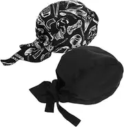 [MOBUTOFU] 2pcs Chef's Work Hat Chef Hats for Men Baker Costume Chefs Hat Costume Pink Apron Mandiles Mujer De Cocina Drinking Hat Chef Hat for Chefs Apron Man Cupcake Hat Chili Cook