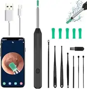 Ear Cleaner Ear Wax Removal Tool with Camera, 1296P HD WiFi Earwax Remover Otoscope Kit with 6 LED Lights, Wireless Waterproof Ear Cleaning Kit, Visual Ear Scope Vacuum Cleaner for Adults Kids