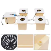 Hydroponics Drip Growing System 5 Sites Dutch Buckets w/Lids + Submerged Pump