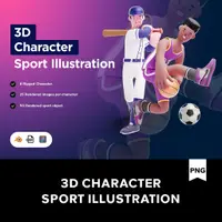 在飛比找蝦皮購物優惠-卡通3D體育運動競技比賽人物角色插圖插畫設計素材