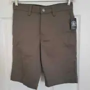 Volcom Men's Vmonty Black Flat front Khaki Corpo Class Shorts Sz 28
