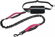 Plutus Pet Hands Free Dog Lead, Soft Padded Dual Handle Retractable Bungee Lead with Reflective Stitches, Adjustable Wasit Leash for Dog Walking Running Jogging, for Medium Large Dogs