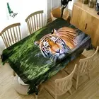 Tiger Bathing 3D Tablecloth Table cover Cloth Rectangle Wedding Party Banquet