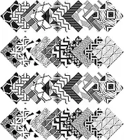 Soimoi Geometric Print Precut 5-inch Cotton Fabric Quilting Squares Charm Pack DIY Patchwork Sewing Craft-White & Black