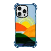 iPhone 16 Pro Bounce Case MagSafe Compatible SIMPLE SUNSET 1, MINIMALIST COLORFUL LANDSCAPE MOUNTAINS SUN NATURE ILLUSTRATION By Ebi Emporium