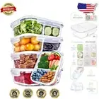 5-Pack 36oz Borosilicate Glass Meal Prep Containers - Oven, Microwave, Dishwa...