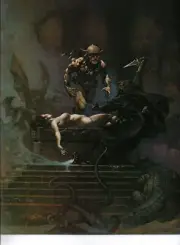 1980 full Color Plate "Sacrifice" by Frank Frazetta Fantastic GGA Print