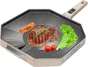 Camping Stove Grill Plate, Camping Stove Grill Pan | Non-Stick Detachable Stove Lids | The Grilling Cookware with Drain Hole Design