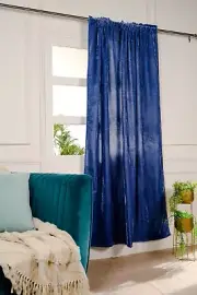 Ice Blue Velvet Door Curtains Heavy Velvet Window Door Privacy Curtain Panel