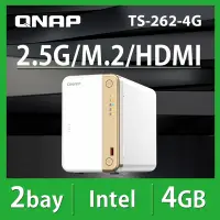 在飛比找Yahoo奇摩購物中心優惠-【QNAP 威聯通】TS-262-4G 2Bay NAS 網