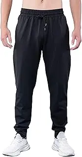 [Generic] Men's Breathable Quick Dry Joggers Pants Stretch Drawstring Lightweight Trousers Casual Solid Workout Sweatpants