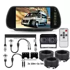 7" Monitor Mirror 4PIN Twin CCD Rearview Reversing Camera Suzy Coil Trailer Kit