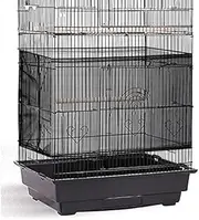 ACEmedia Large Bird Cage Cover Birdcage Nylon Mesh Net Cover Seed Feather Catcher Universal Birdcage Cover Bird Seed Guard for Parakeet Macaw African Round Square Cage (Black)