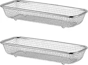 CONGARTENO 2Pcs Small Stainless Steel Dishwasher Bowl Basket Durable Storage Baskets for Cutlery and Utensils Mesh Design for Efficient Kitchen Organization