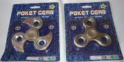 2 Gold Pocket Gear Gyro Anti-Anxiety 360 Fidget Spinner Help Focus Toy 3D Figit