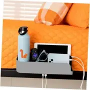 -Bedside Perch for College Dorm Room Lofted Bed, Floating Organizer with Grey