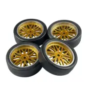 4pcs RC Scale Rubber Tires Wheels Rim Hex for Unimog A86 RC Car Drift Car
