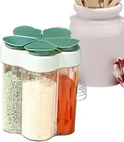Containers - Clear Salt and Pepper Shakers | Jars with Lids, Moisture Resistant Containers for Home, Restaurant, Camping, Travel, BBQ, green, 説明を参照してください