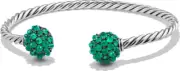 DAVID YURMAN Osetra Cable Berries Sterling Silver Cuff Bracelet Green Onyx Large