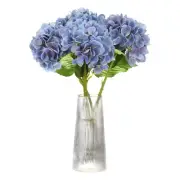 4pcs Artificial Hydrangea Flowers 18.5" Latex Faux Hydrangea Flower, Light Blue