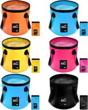 6 Pcs 20L Collapsible Bucket with Handle - 5 Gallon Folding Water Container