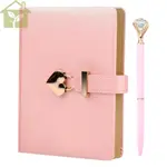 HEART LOCK DIARY WITH LOCK KEY DIAMOND PEN 144 張優雅秘密筆記本 PU 封