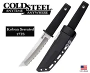 Cold Steel 5.5" Fixed Blade Knife Kobun SERRATED AUS8A Stainless Sheath 17TS
