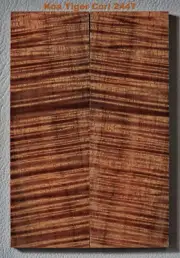 Stabilized Shimmering Koa Tiger Curl knife scales #2447, 6 1/16" x 2" x 3/8"