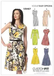 VOGUE SEWING PATTERN 9167 MISSES 14-22 EASY NOTCHED NECK, PRINCESS SEAM DRESSES