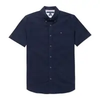 在飛比找Yahoo奇摩購物中心優惠-TOMMY 熱銷刺繡Logo短袖襯衫-深藍色