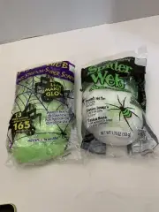 2 Packs Of Fun World Super Stretch Spider Web Halloween Black Light Super Glow