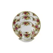 ROYAL ALBERT Dinnerware Sets 5-Piece Mid-century Bone China Old Country Roses