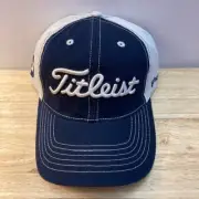 TITLEIST Navy Script Logo FootJoy + Pro V1 Adjustable Strapback Golf Hat (OSFM)