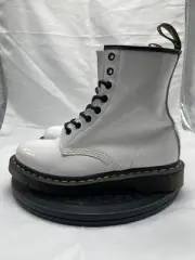 NEW Dr. Marten 1460 Patent Leather White Lace Up Women's Boots With Box