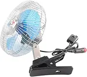 XIASABA 12V 25W Mini Portable Auto Vehicle Clip On Cooling Oscillating Fan for Car Truck Dashboard Suitable for Cars Trucks Boats Homes and Offices