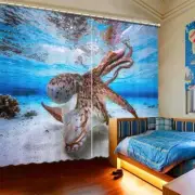 Octopus Handover Sky 3D Curtain Blockout Photo Printing Curtains Drape Fabric