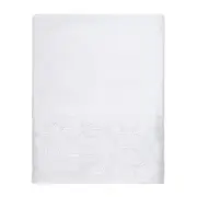 Avanti White Serafina Geometric Embroidered 18"x 11" Cotton Fingertip Towel