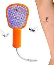 Electric Fly Swatter - USB Small Powerful Electric Fly Zapper - Outdoor Daily Supplies for Patio Camping Hotel Travel Kitchen Outdoor Camping