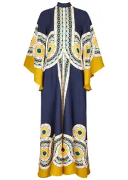 LA Double J Magnifico Printed Silk-satin Maxi Dress - Multicoloured - S (UK8-10 / S) S (UK8-10 / S)
