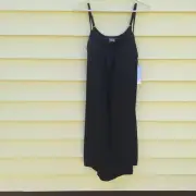 32 Degrees Cool Black Tank Top With Built In Bra & Spaghetti Strap Size Large B8